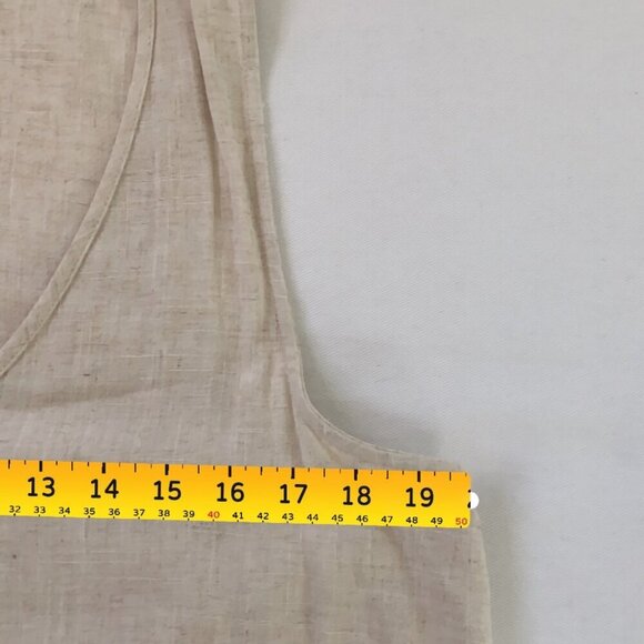 Bad Little Country Girl Tina Linen Blend Dress Crochet Fringe Hem Medium Boho - Picture 7 of 10